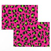 Large Scale - 80s Neon Pink and Lime Green Leopard Print - Large Scale