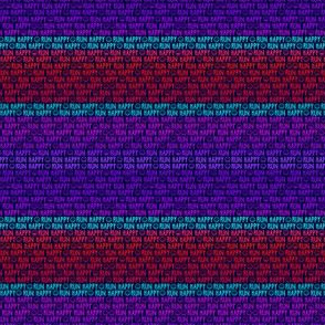 run happy red, purples, teal on navy - MICRO