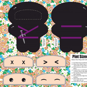 Pint Size Ninja Doll - Fat Quarter