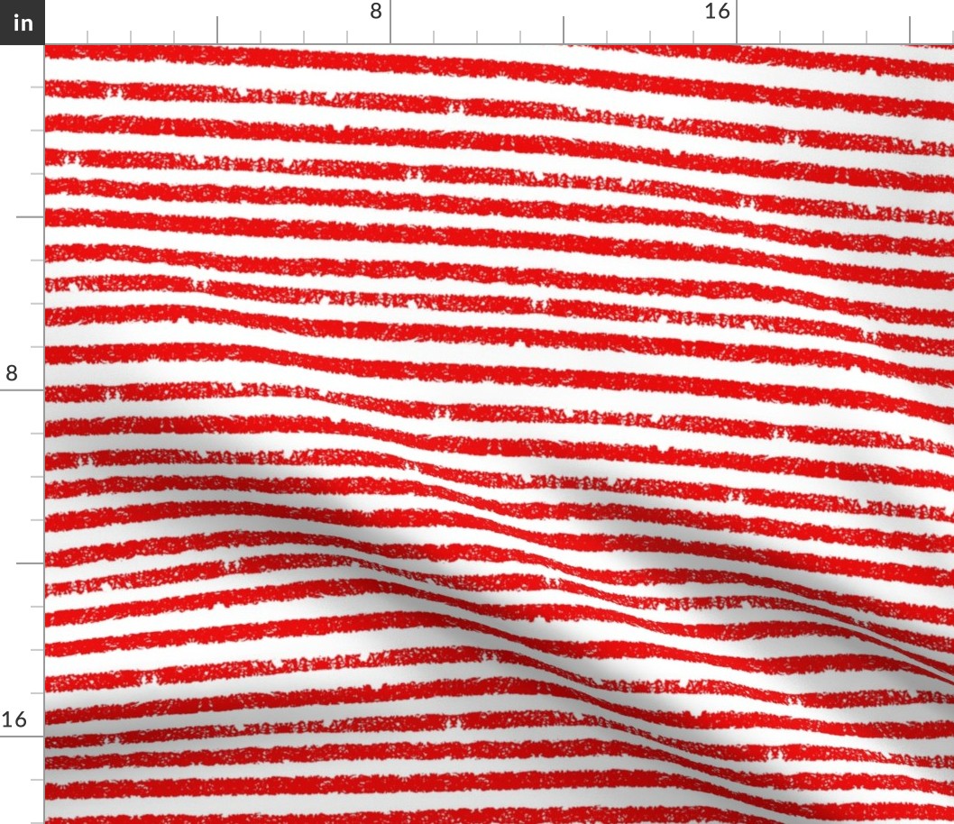 Red Grungy Pirate Stripes -  Medium