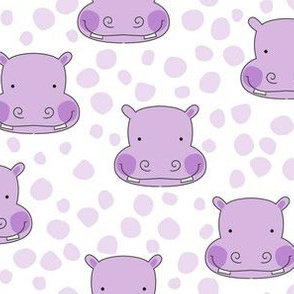 lavender hippo faces with lavender spots