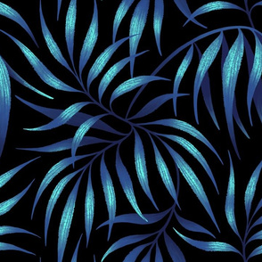 Palm Leaf Coordinate - Petrol Blue