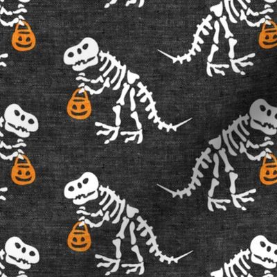 (3" scale) Trick or Treating Skeleton Trex - grey - halloween - LAD19BS