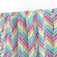 Rainbow watercolour Colour Block Herringbone Pattern