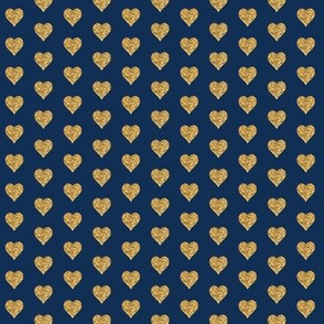 Small Navy Gold Hearts