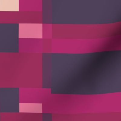 Color-blocking - Pink and  Purple elongated check