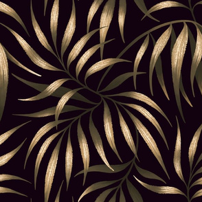 Palm Leaf Coordinate - Gold / Black