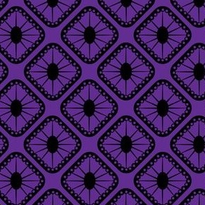 Purple and Black Sunburst Tiles