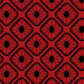 Red and Black Sunburst Tiles