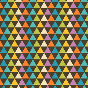 Retro Color Block Triangle Brown