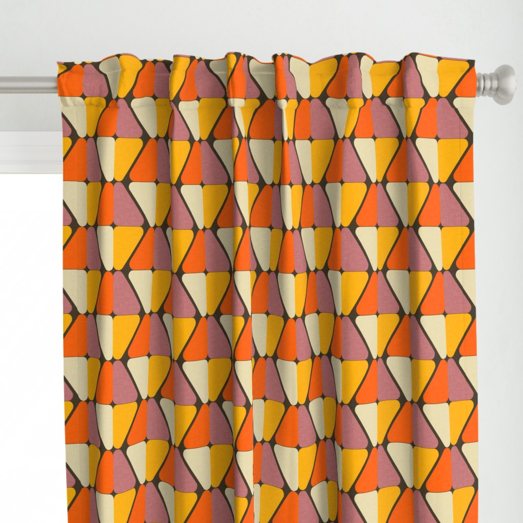 Retro Color Block Flower Brown - Mid Century Modern - Retro Geometric