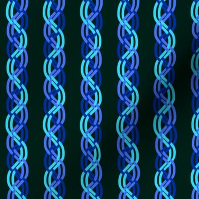 Blue Braided Ribbons on Black