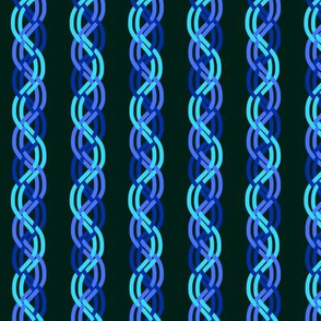 Blue Braided Ribbons on Black