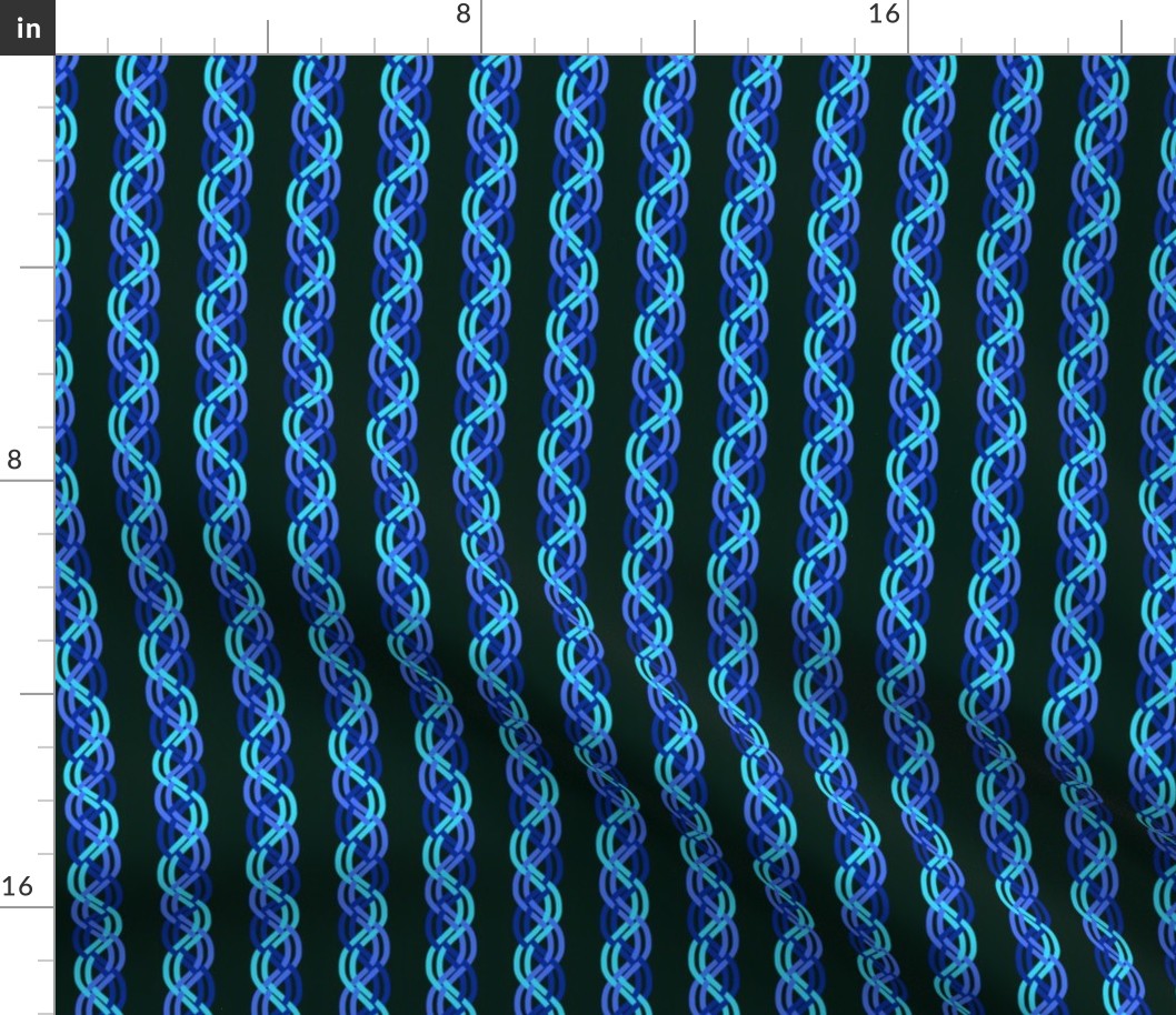 Blue Braided Ribbons on Black