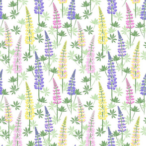 Lupine Fields Lupine Fields - white multicolor - small scale