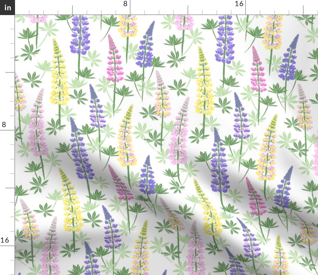 Lupine Fields Lupine Fields - white multicolor - small scale