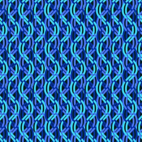 Blue Braided Ribbon Mesh on Black