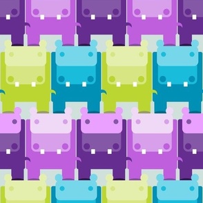 Hippo Reduction, Bright: Purple, Blue, Green