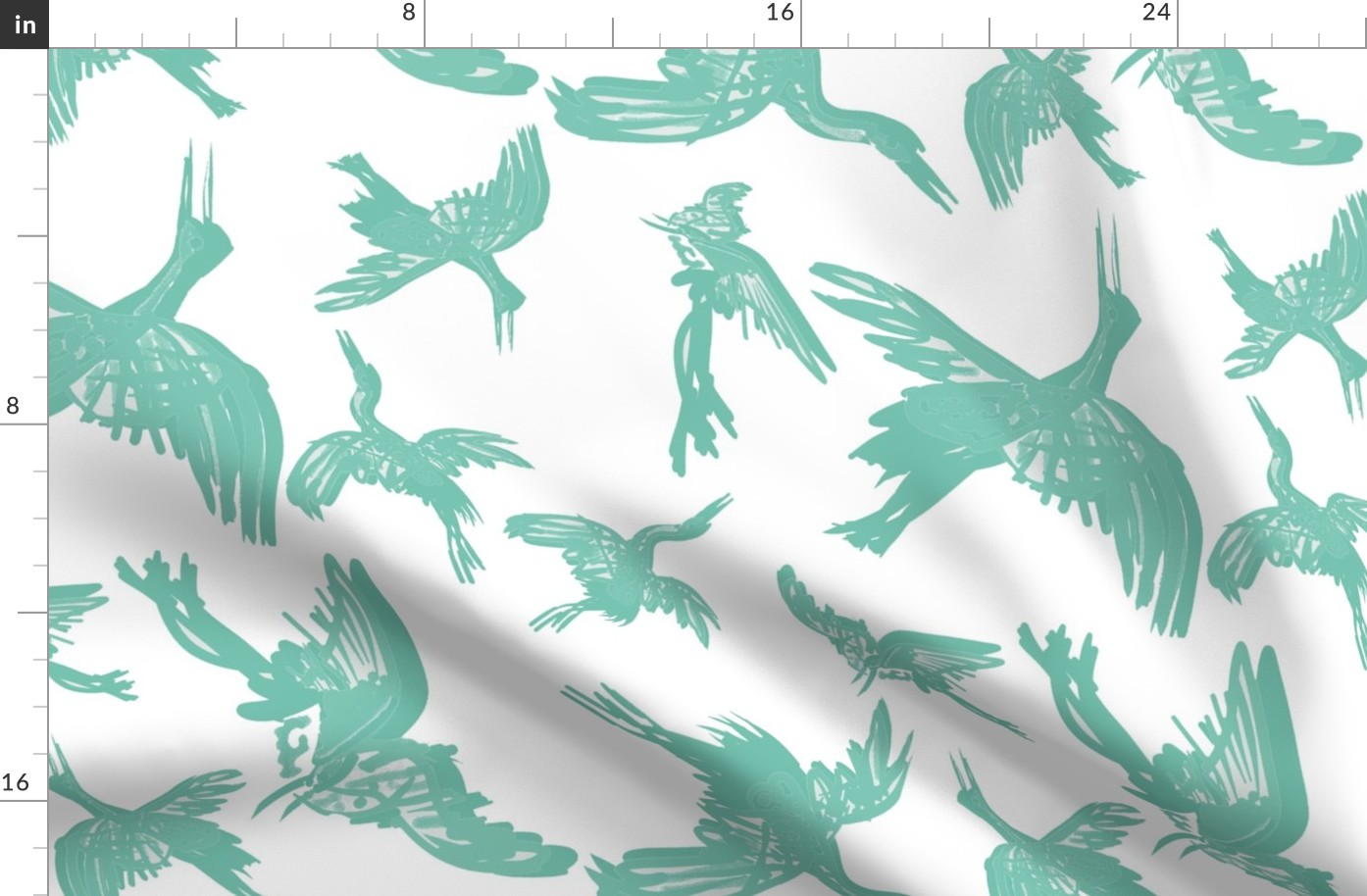 Cranes Flight of Feathers plain green2