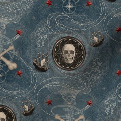 ★ PIRATES ★ Vintage Denim, Small Scale / Collection : Sailing the Seven Seas – Nautical Prints