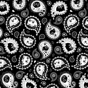 Cat Paisley - Black and White_50Size