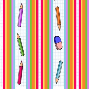 Rainbow pencils coordinated