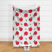 Hand drawn red apples cute fruits pattern