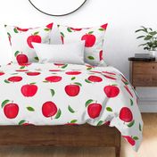 Hand drawn red apples cute fruits pattern