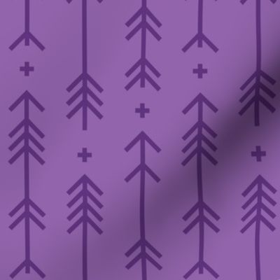 cross + arrows amethyst purple tone on tone