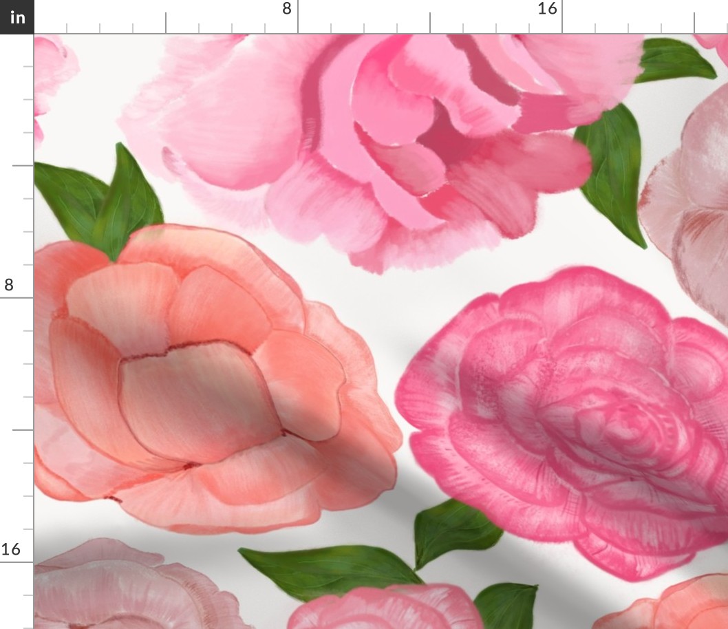 Gulsen Gunel Artistic peony romantic pattern