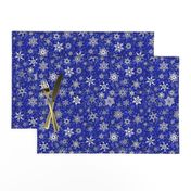 snowflakes - geometric designs on blue snowstorm