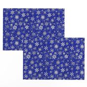 snowflakes - geometric designs on blue snowstorm