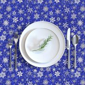 snowflakes - geometric designs on blue snowstorm