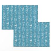 snowflake stripes - Christmas shapes on teal blue