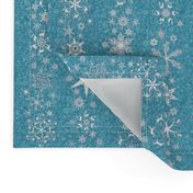 snowflake stripes - Christmas shapes on teal blue