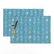 snowflake stripes - Christmas shapes on teal blue