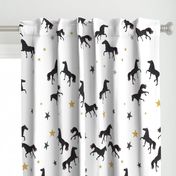 Black Horses With Stars Pattern