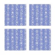 snowflake stripes - geometric on slate blue