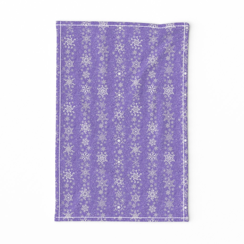 snowflake stripes - swirls on violet wisteria purple