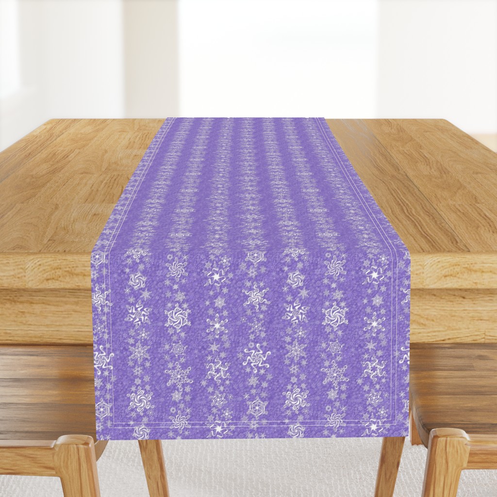 snowflake stripes - swirls on violet wisteria purple