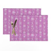 snowflake stripes - hearts on mauve pink