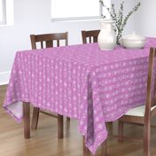 snowflake stripes - hearts on mauve pink