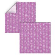 snowflake stripes - hearts on mauve pink