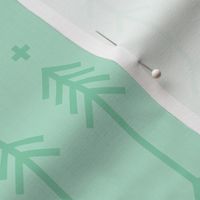 cross + arrows mint green tone on tone