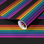 rainbow skinny stripe on black
