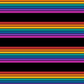 rainbow skinny stripe on black