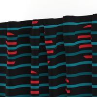 ★ DARK SUNSET ★ Teal, Red, Black – Very Large Scale / Collection : Abstract Geometric Prints