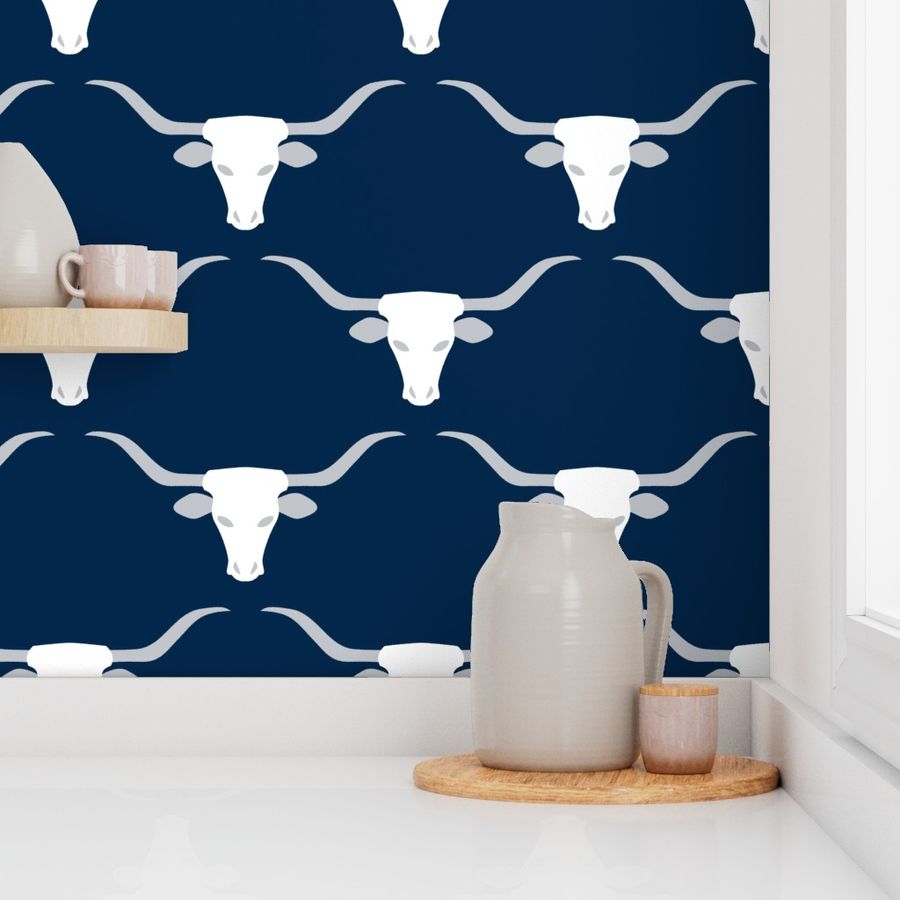 Longhorns (White on Blue Extra Small)