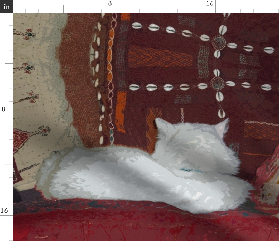 Louie-Louie, #1 Cat on Gujarati Pillows