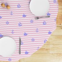 Nautical Purple Lavender Pink Chevron Girl Nursery